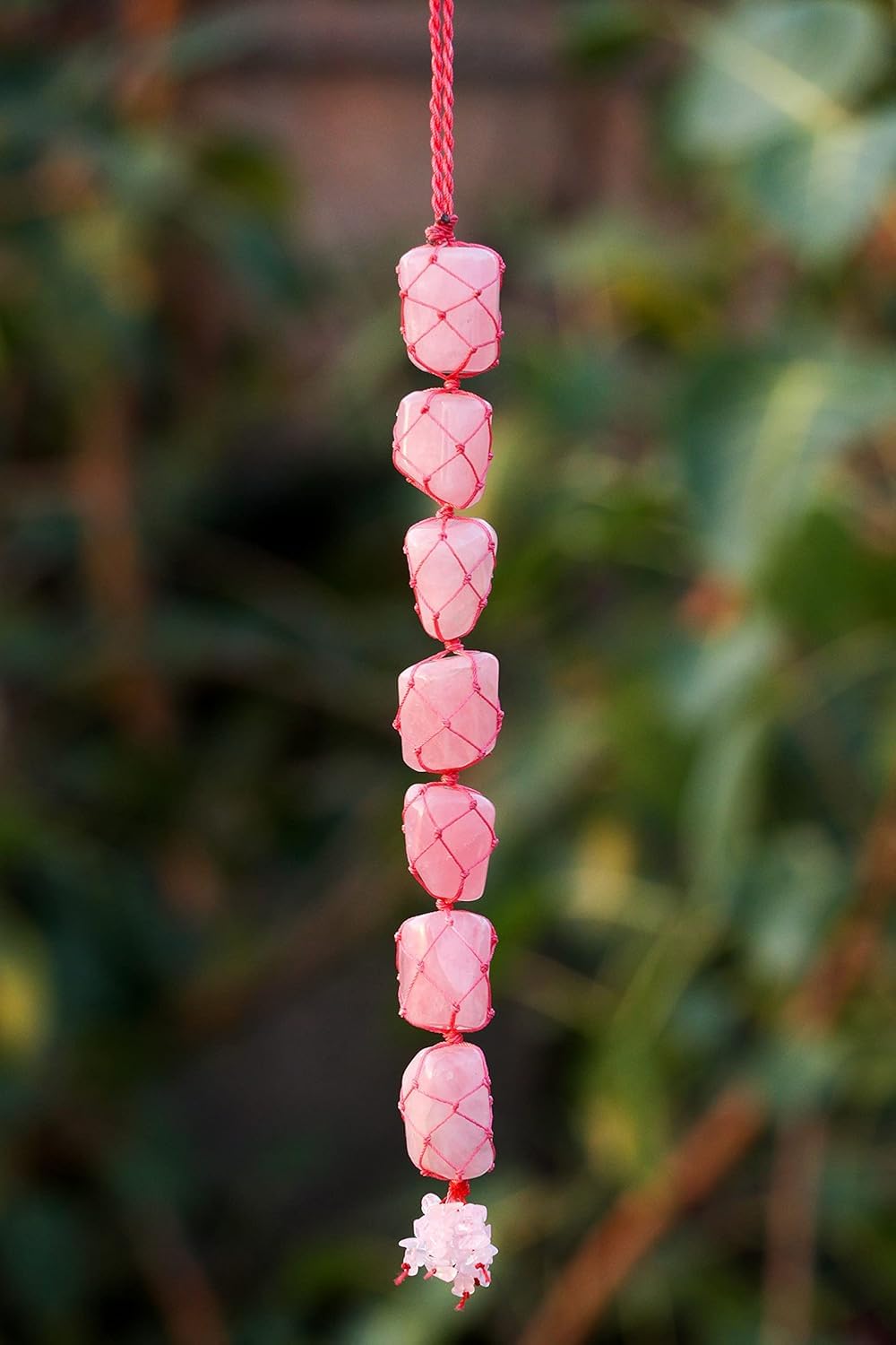 Crocon Rose Quartz Chakra Tree of Life, Crystal Tree - Handmade Gemstone Tree, Feng Shui Tree, Crystal Decoration, Artificial Tree, Spiritual Gift, Money Tree Bonsai, Rose Quartz Tumble Hanging