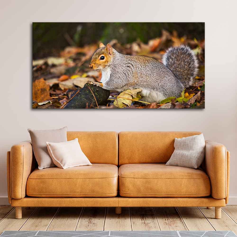VIBECRAFTS Canvas Paintings for Living Room Drawing Room Squirrel In The Forest Canvas Wall Painting Fitted with Wooden Frame for Home | Office | Gift (PTVCH_2325)