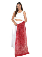 Gutthi Women's Cotton Stoles | Scarf Lightweight & Comfortable for All Seasons, Size (100X180 CM) (Red)
