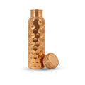 Metallix Copper Water Bottle 1 Ltr | Copper Bottle for Men & Women | 100% Pure Copper | BPA Free & Leak Proof | Easy to Carry | Suitable for Yoga, School & Office (Daimond Hammered)