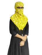 Switchon Rayon Anti Pollution Full face Tie Dye Scarf UV Sun Rays Protection Hijab scarf for women and Girls (Yellow_Black)