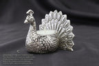 KridayKraft Designed with a Versatile Central Cavity, This Peacock Serves as a Stunning tealight Candle Holder, a mini Indoor Planter, a Unique Pen Stand,(Peacock Small Silver).