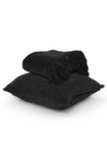 SASHAA WORLD Solid Soft Chenille Throw Blanket for Sofa, Bed & Couch with Cushion Cover Set | Charcoal Throw & Cushion Cover | Throw-130x180 cm, Cushion-45x45 cm Kafalo