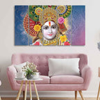 VIBECRAFTS Kanha Ji Canvas Wall Painting of Five Pieces For Home|Office|Living Room|Gift (PTVC5Pcs4_8730)