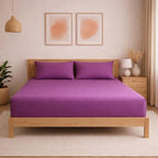 THE HOME STYLE Solid Cotton Feel Pillow Covers (18 x 28 inches, Set of 2 Pcs) | 300 TC | Super Soft & Smooth (Plum)