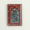 ATRANGI STUDIO Handpainted Wooden Wall Frame | Rajasthani Traditional Craft | Decorative Floral Wall Hanging Art for Living room, Bedroom, Office | 12×8 Inch, Red