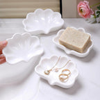 SITSRA Luxury Pink Shell Soap Dish Tray for Bathroom Sink Vanity Counter Decorative Ceramic Soap Holder for Soap Jewelry Keys Sponge Bathroom Accessories Home Decor (3)