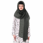 MyBatua Long Hijab in Breathable Soft Georgette large Head Wrap, Wholesale Price, 1pc Scarf HJ-020 (100x225 cm, Dark Grey)