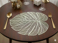 Table Placemats Elegant Light Golden Color with Stunning 3D Embossed Design | Durable, Waterproof & Stylish Dining Decor (Golden Banana Leaf, Pack of 4) Kafalo