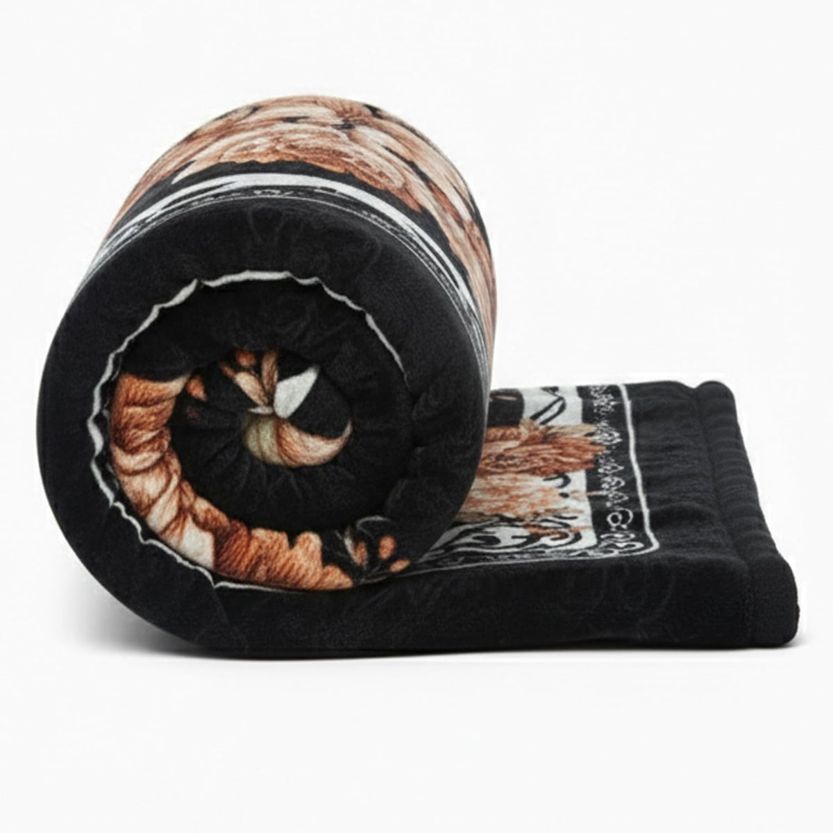 BENAVJI Mink Floral Embossed Super Soft AC Bed Velvet for Winter Blanket (Double, Black Multicolor) Kafalo