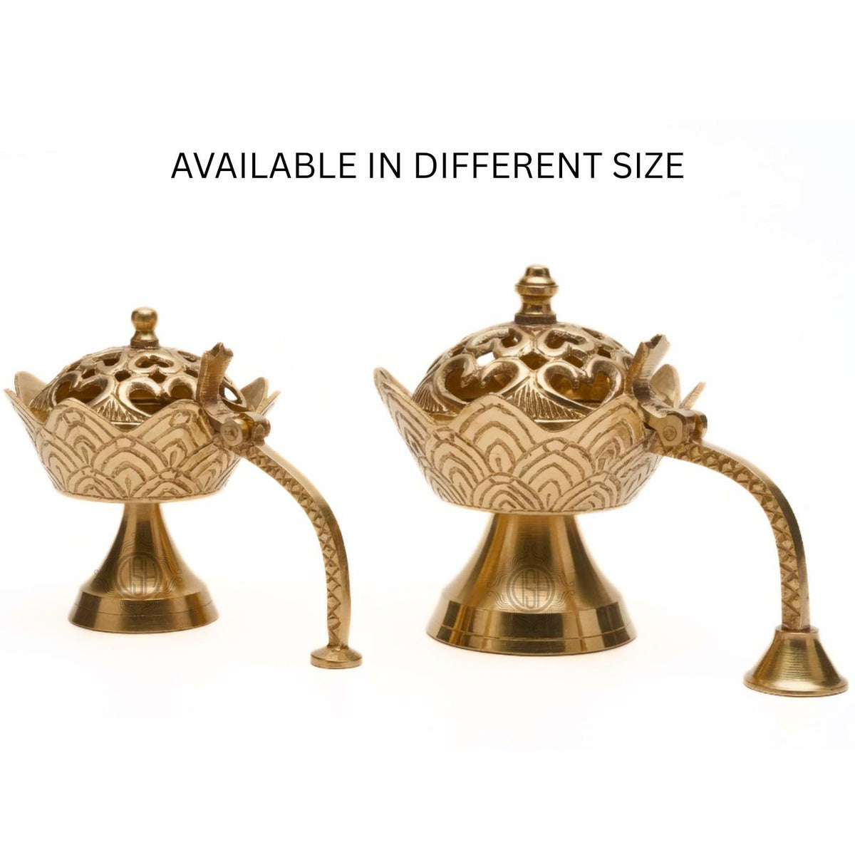 DSH Brass Dhup Dani Dhuna Loban Burner Kapoor Dani Incense Burner Sambrani Holder for Puja Home Decor & Gifting. (Small)