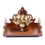DPISZONE Art and Craft Wooden Temple Beautiful Plywood Mandir Pooja Room Home Decor Office OR Home Temple Folable,Portable Mandir(Red, Small)