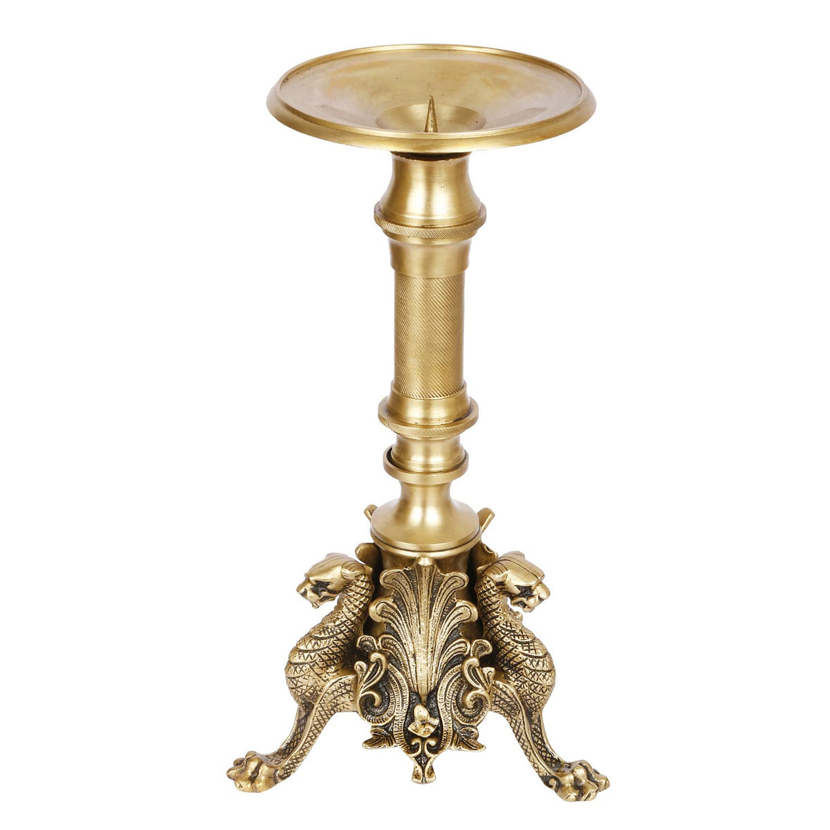 ARTVARKO Brass Designer Candle Holder For Table Centerpiece Living Room Tibetan Nepali Dragon Tealight Holder Stand 13 Inch.,Gold