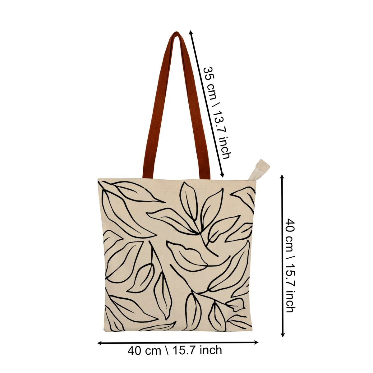 StyleMyWay Large Cotton Designer Canvas Tote Bag with Zip, Inner Pocket for Shopping, Office & Daily Use (Abstract Black & White) | College Bag for Girls | Travel & Beach Bag