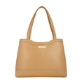Caprese Kai Large Tote Bag for Women | Solid Faux Leather Shoulder Handbag with Zipper Closure | Fits Up to 15 Inch Laptop | Spacious Stylish Work, Travel, College & Everyday Purse (Ocher)