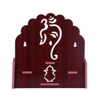 Lakhaji Wooden Wall Mounted Hanging Puja Temple Wood God Stand for Pooja Room (Maroon)