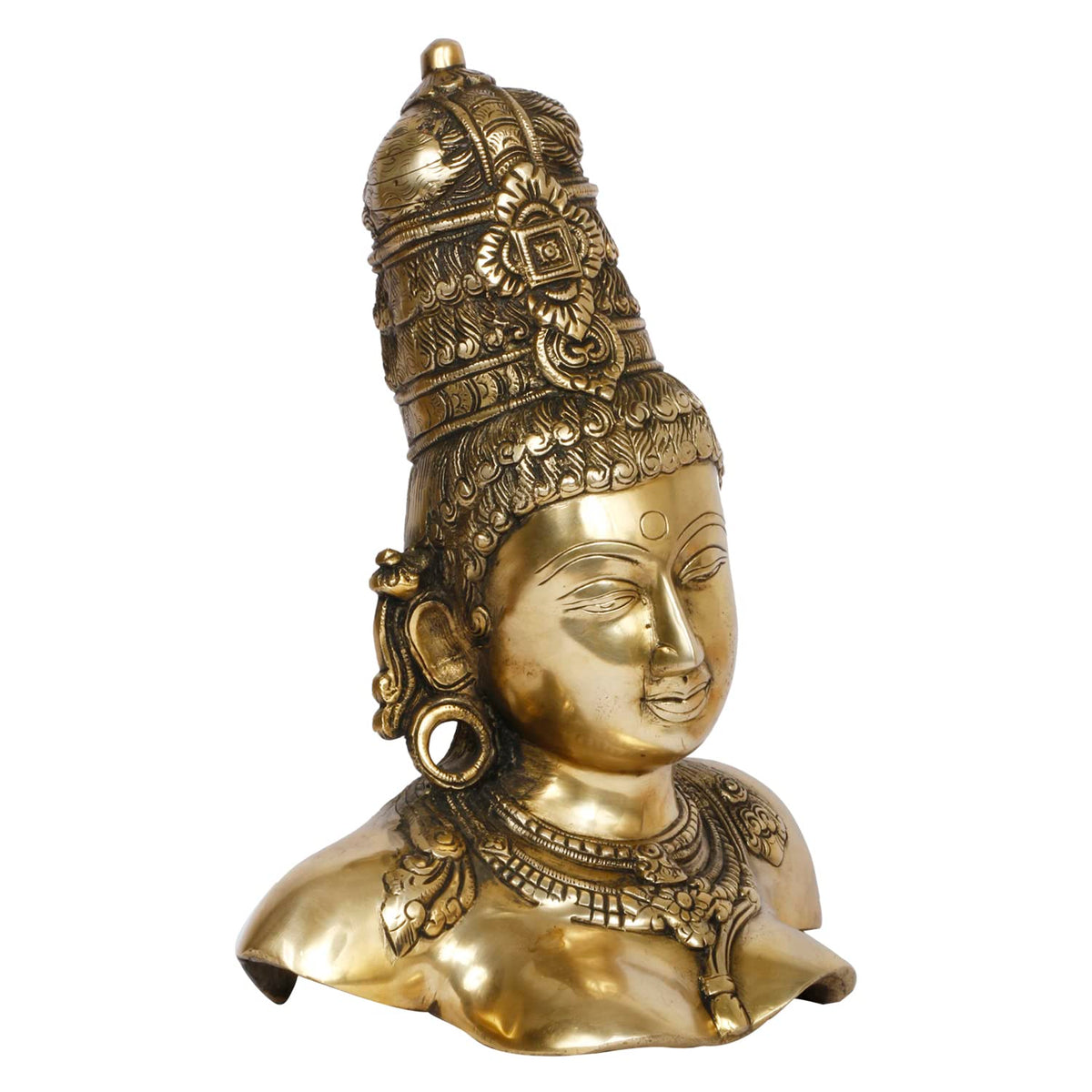 ARTVARKO Brass Devi MATA Uma Parvati Gauri Bust Parvathi Durga Kali Idol for Pooja Home Decor Showpiece God Sculpture Height 12 Inches