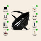 The Gusto Amber Tote Bag for Women|Vegan Leather Shoulder Sling Bags|Ladies Stylish Shoulder Hand Bag with Zipper Closure|Office College Travel Casual Everyday Use- Black