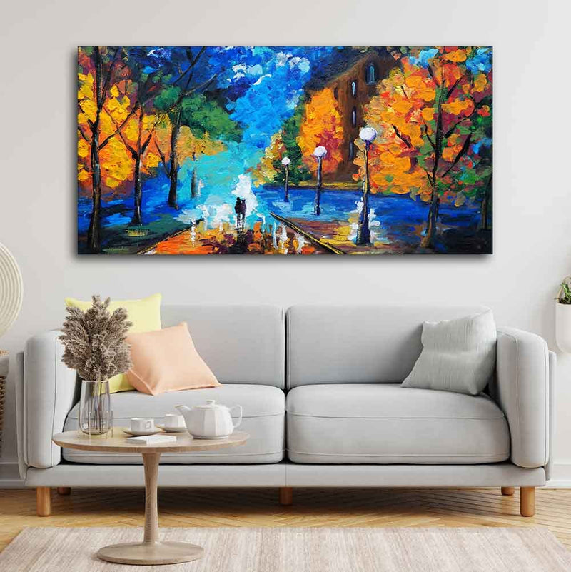 VIBECRAFTS Canvas Paintings for Living Room Drawing Room Beautiful Scenery of Couple Dating Canvas Wall Painting Wall Art Fitted with Wooden Frame for Home|Office|Gift(PTVCH_2253) (Multi 3)