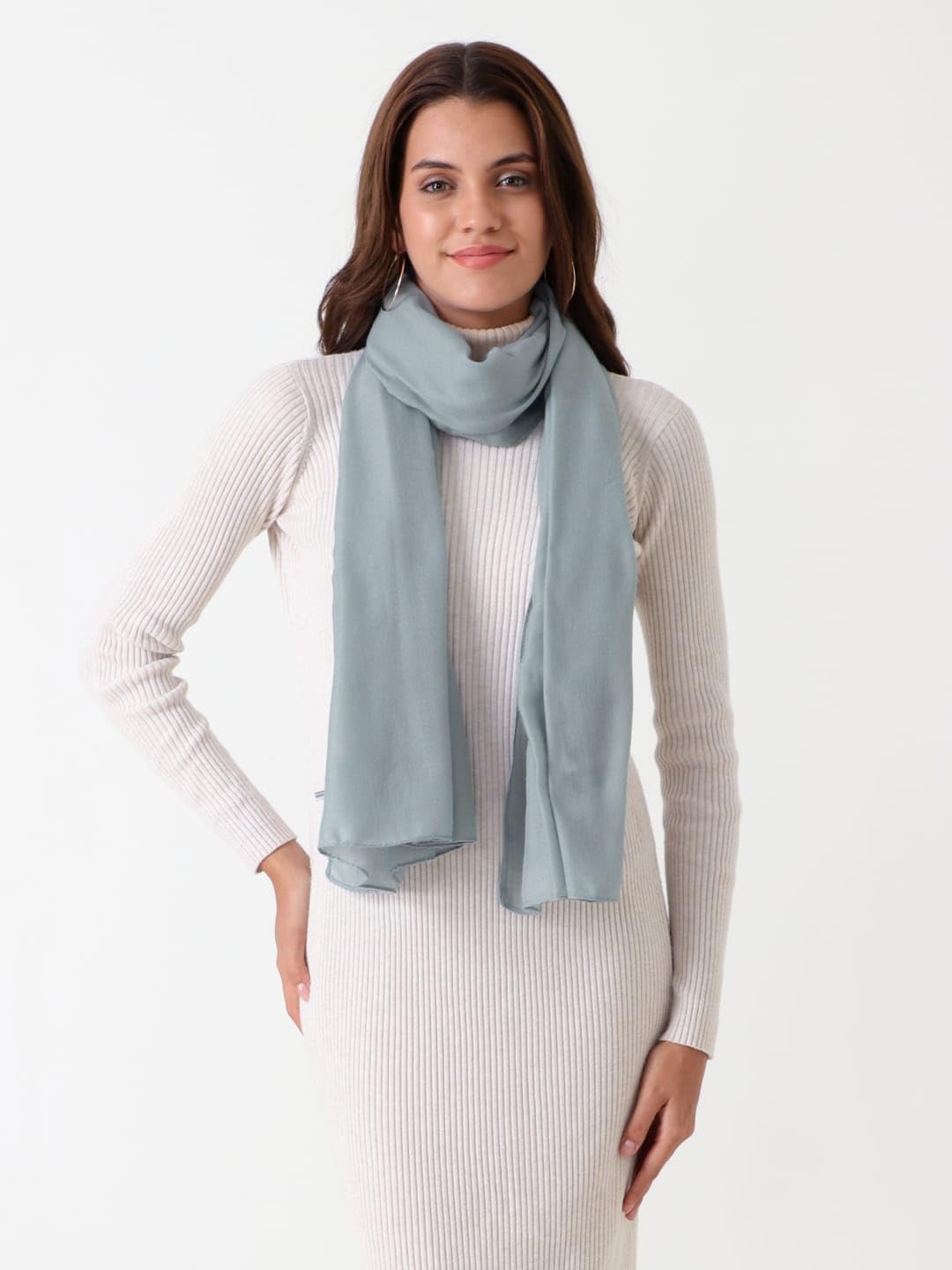 Beau Design Scarf, Lightweight Shawl Wrap for Women, Multiple Colours Available (Light Gray)