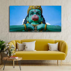 VIBECRAFTS Canvas Paintings for Living Room Drawing Room Statue Of Hanuman Canvas Wall Painting Fitted With Wooden Frame for Home | Office | Gift (PTVCH_2439)