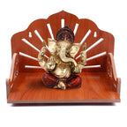 7CR Wood Art and Craft Temple (Brown_13.3 Inch X 7.8 Inch X 1.5 Inch)