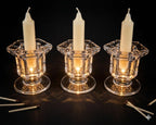 TIVONA ENTERPRISE Crystal Clear Glass Candle Holder Set of 6, Decorative Tealight & Taper Candle Stand, Elegant Candlestick Holders for Wedding, Table,Home Décor, Dining & Party Decoration