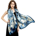 FVALIRD Stylish Scarf for Women Stylish, Long Lightweight Scarf, Floral Print Stole for Office and Travel, 90x180 cm