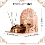 Fliptic Acrylic Wooden Temple with Om Symbol DIY || Wall-Mounted Pooja Mandir, Shining Finish for Home, Office, Shop || Wall Mounted Medium Size Wooden Temple || Colourful || Do It Yourself (Copper)