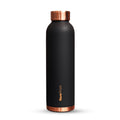 KasaCore Premium Copper Water Bottle 750 ml 99% Pure Copper | Leakproof Bottle with Matte Black Finish for Office Gym Travel Daily Use (BLACK)