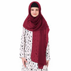 MyBatua Long Hijab in Breathable Soft Georgette large Head Wrap, Wholesale Price, 1pc Scarf HJ-020 (50x180 cm, Maroon)