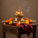 eXme Wooden Golden Temple Model – Replica of Shri Harmandir Sahib with Golden Accents – Perfect MDF Model for Home Decor and Collectors