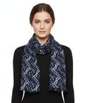 Fabtone Women’s Scarf/Stole | Blue White Uttan Zigzag Print | Soft Lightweight Fabric | 70x180 cm | All-Season Wrap | Dust & Sun Protection | Fashion Scarf for Women