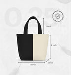 Lify Canvas Mini Tote Bag for Women | Small Handbag Purse with Zipper & Inner Pocket | Lightweight Cotton Canvas Craft Bag for Daily Use, Travel, Shopping & Gifting (1 Piece) (Black)