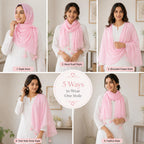 Women’s Chiffon Scarf Soft Lightweight Premium Stoles for Girls & Women | Stylish Modest Wear Dupatta for Daily & Party Use (Baby_Pink)