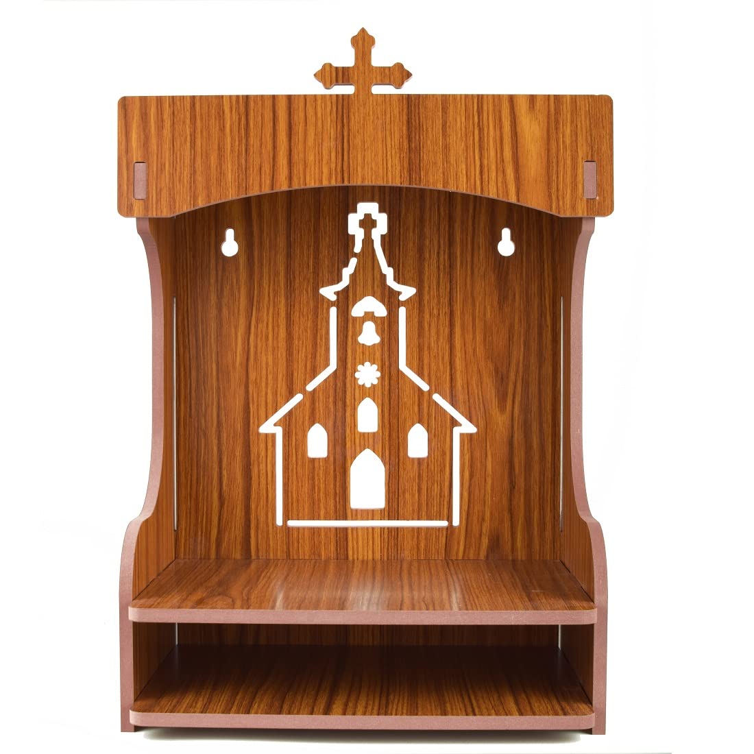 YIXT Premium Wooden Temple with Drawer | Wall Mount & Tabletop Mandir for Home | Compact Pooja Ghar with Storage | White and Black