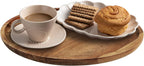 WOOD ART STORE Wooden Round Tray for Home Decoration, Serving and Bathroom, Wooden Platter, Tray Organizer for Kitchen/Countertop Home Decor 11x11x1 inchs