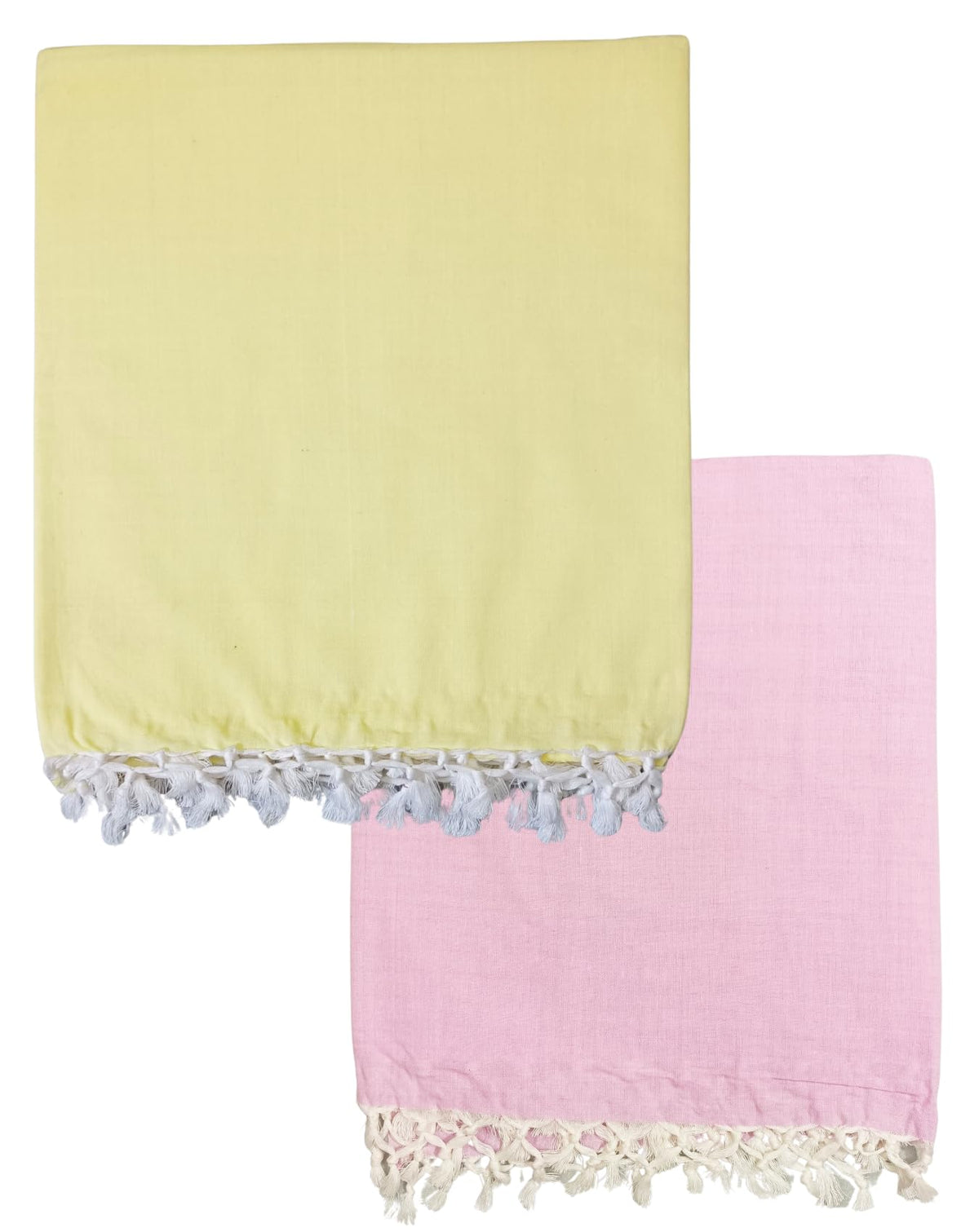 Arvore Bunkaar 100% Pure Handloom Soft Beautiful Bhagalpuri Summer Blanket/Khes/Dohar/Top Sheet Set/Chadar in and Size- 245cm X 130cm - Combo Pack of 2 (Blue Brown Plain) Kafalo