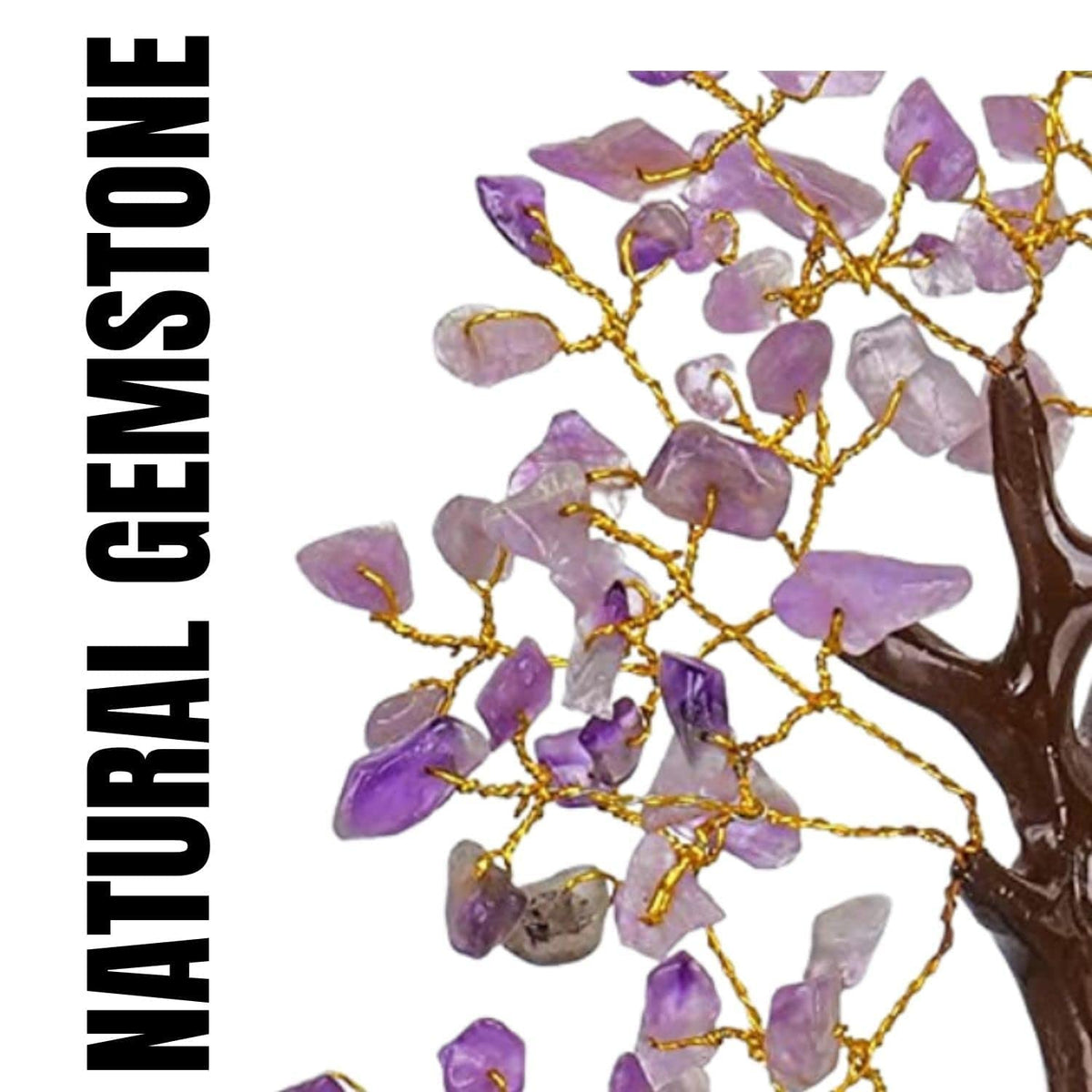 DVISHA Amethyst Feng Shui Money Tree Healing Crystals - Chakra Tree of Life - Amethyst Crystal Tree - Gemstone Tree Crystal Decor - Spiritual Gifts - Crystal Gift