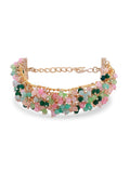 ZAVERI PEARLS Multi Colour Multistrand Beaded Cluster Ethnic Bracelet For Women-ZPFK16493