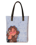 Kalankit Classic Tote Bag For Women | Canvas Printed Totes For Women | Aesthetic Shoulder College Bag For Girls | Vegan Leather Lightweight Everyday Handbag | Gift for Woman | You are enough
