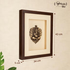 Shilpkala Pure Brass Artwork Patta Ganesh Wall Art 34 x 42 cm - Rectangular Frame, Premium Temple Decor, Home Wall Decor, Living Room Accent Piece, Entrance Display & Housewarming Gift (Cream)