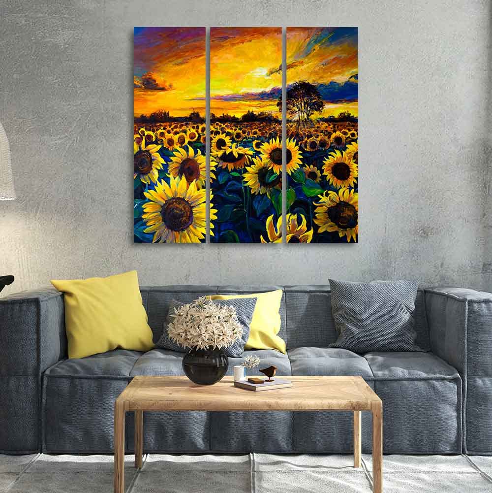 VIBECRAFTS Homcraft Abstract Art Eye 3 Pieces Canvas Wall Painting Fitted With Wooden Frame For Home | Office | Living Room | Gifts (PTVC3Pcs1_9528)