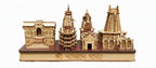 Chardham Bharat Model Wooden Chardham Beautiful Char Dham 3D Model Temple Replica of 4 Dham Temples, Home Decor Or Showpiece