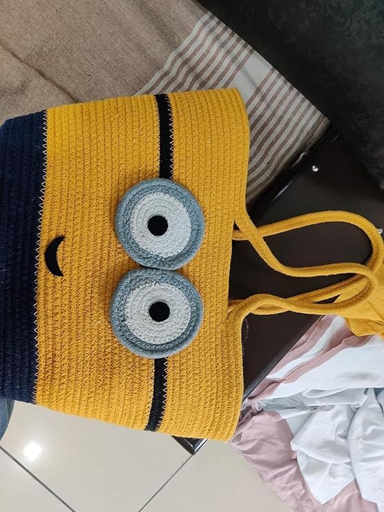 BEAUTIFUL HOMMIES Attractive Hand Bag |large Tote Bag |Summer Bag | Bucket Bag | Basket Bag | Bamboo Tote | Beach Bags for Women|Boho Bag|Handbag |Jute Bag |Handmade Bag (YELLOW BLACK)