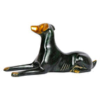 ARTVARKO Brass Sitting Dog Statue Animal Vastu and Feng Shui Alert Watching Dog for Wealth and Good Luck (9 Inch Black Gold)