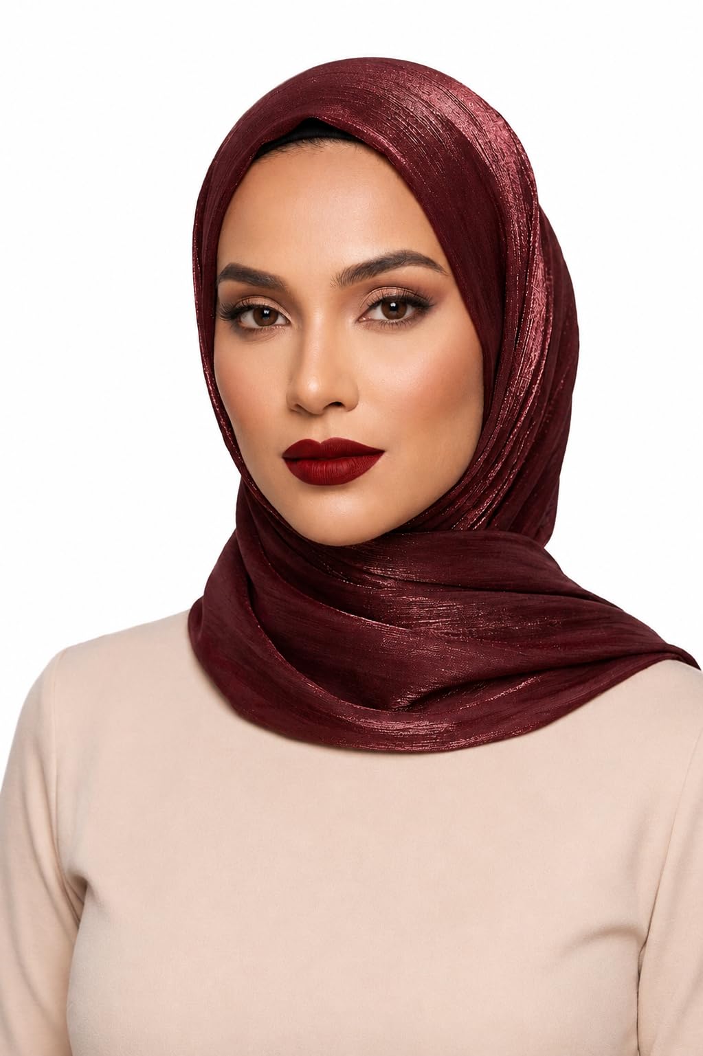 organza zimmer hijab (light maroon)