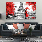VIBECRAFTS Premium Five Pieces Wall Painting of Couple Under an Umbrella For Home|Office|Living Room|Gift (PTVC5Pcs4_8634N)