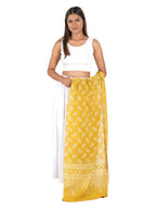 Gutthi Women's Cotton Stoles | Scarf Lightweight & Comfortable for All Seasons, (100X180 CM) (Yellow)