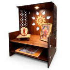 Zesta Wooden Mandir for Home Big Size | DIY Pooja Mandir with LED Spot Light | Devghar Cabinet for Living Room or Office | Wall Mounted Pooja Unit for Home